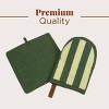 Folkulture Single Matcha Mini Mitt & Potholder | 100% Cotton with Non-Slip Silicone Grip | Heat Resistant Oven Mitt Set | Durable & Washable - Matcha - 3 of 4