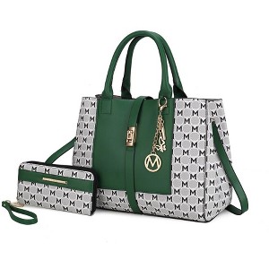 MKF Collection Yuliana Circular M emblem Print Satchel Bag with Wallet by Mia K - 1 of 4