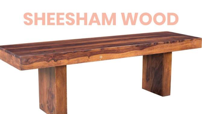 Solid Sheesham Wood 60&#34; Cube Bench - Timbergirl, 2 of 7, play video