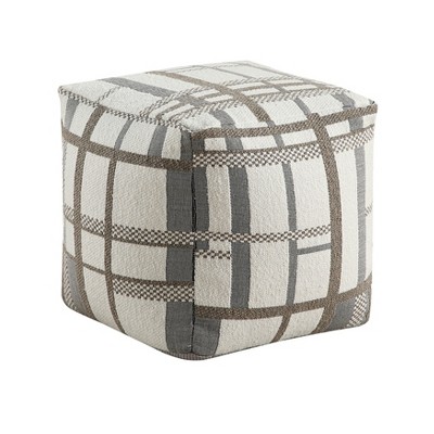 Vynxaria Cylindrical Chenille Pouf ¨C Modern Ottoman & Versatile Footstool