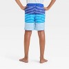 Boys' Striped Swim Shorts - Cat & Jack™ Blue - 2 of 3