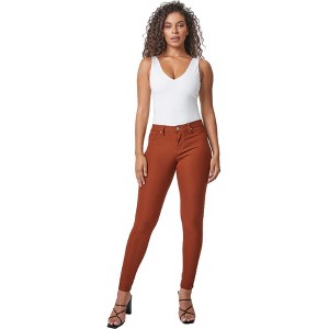 YMI Women's Hyper Stretch Mid-Rise 5 Pocket Slim Fit Skinny Jeans - 1 of 4