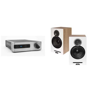 Elac DBR62-W - Debut Reference 6.5" Bookshelf Speakers - White, Pair and Elac DS-A101-G - Integrated amp and network music player with Wi-Fi, Bluet... - 1 of 4