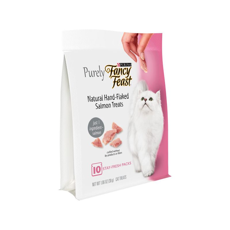 Purina Fancy Feast Purely Hand-Flaked Salmon Meaty Cat Treats - 1.06oz/10ct Pack, 5 of 8