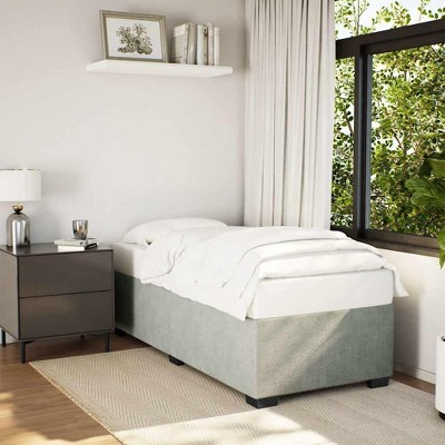vidaXL Twin XL Upholstered Bed Frame - Dark Gray Fabric Bedstead with Slats for Bedroom