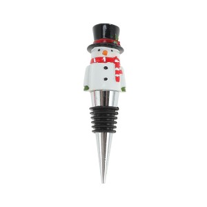 Unique Bargains Christmas Snowman Bottle Stopper Aluminum Alloy Resin TPR 1 Pc - 1 of 3