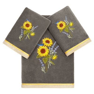 Linum Home Textiles 100% Turkish Cotton GIRASOL Embellished Towel Set
