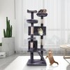 Gulches Deep Gray Cat Toys Cat Tree Tower with Scratching Ball, Plush Perch, Ladder, and Indoor Cat Condo - 3 of 4