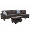 AndMakers 97 in. W Square Arm 3-piece L Shaped Polyester Modern Sectional Sofa with Storage - 3 of 4