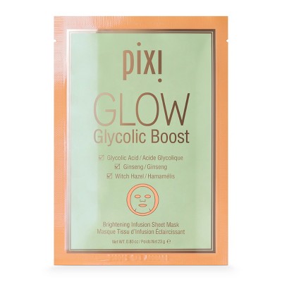 Pixi by Petra GLOW Glycolic Boost Brightening Face Sheet Mask - 3ct - 0.8oz