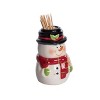 Transpac Ceramic Snowman Toothpick Holder Multicolor Christmas Decoration for Holiday Table Gift Giving - 3 of 3
