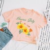 Simply Sage Market Women's Hawaii Girly Flower Short Sleeve Relaxed Fit Cropped Tee - 3 of 3