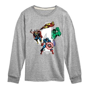 Boys' - Marvel - Avengers Birthday 4 Long Sleeve Graphic T-Shirt - 1 of 4
