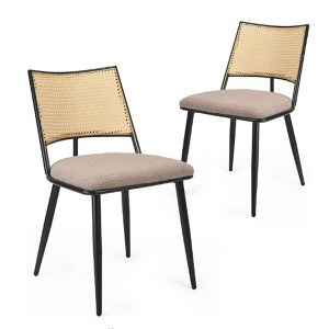 Infurnic Accent Chairs, Modern Upholstered Chairs Set with Sturdy Legs, for Kitchen and Dining Room, 2PCS, Beige, 21.3"*19.3"*31.1" - 1 of 4