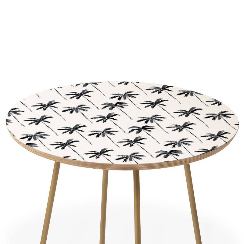 Round Little Arrow Design Co Watercolor Palm Tree In Black Side Table - Deny Designs, 3 of 6
