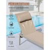 62.60" Aluminum Pool Lounge Chairs with Side Table, Outdoor Adjustable Recliner - 2 of 4