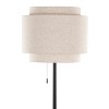 Tier 64" Contemporary Metal Floor Lamp in Black Metal with Beige Linen Shade by LumiSource - 3 of 4