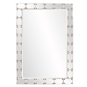 Howard Elliott Remington Glass/Wood Studded Wall Mirror: 39.5" Modern Rectangular, No Assembly Required - 1 of 4