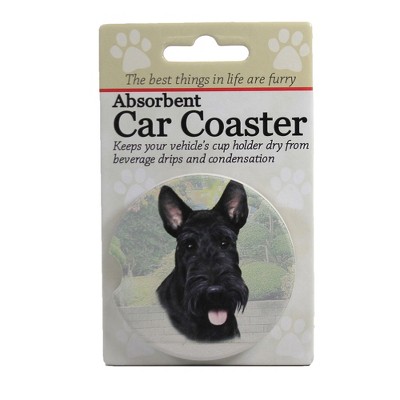 Car Coaster 2.5" Scottie Car Coaster Absorbant E & S Pet  -  Coasters