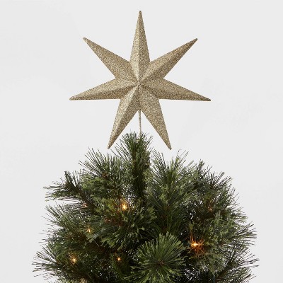 10" Unlit Glitter Star Tree Topper Champagne - Wondershop™