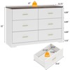 Farmhouse 47 '' W 6 Drawer Bedroom Dresser, Wood Rustic Wide Chest of Drawers for Bedroom, Closet Storage for Bedroom - 2 of 4