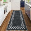 Scalloped Area Rugs Modern Bordered Accent Carpet, Non-Slip Geometric Floor Cover, Stain-Resistant Low Pile Indoor Mat - 4 of 4