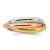 Black Bow Jewelry 6mm 14K Yellow, White or Tri-Color Gold Three Band Rolling Ring - 4 of 4