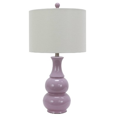 15" x 14" Harper Ceramic Table Lamp Purple (Includes CFL Light Bulb) - Decor Therapy