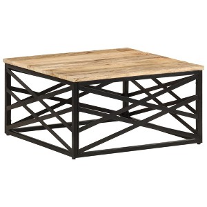 vidaXL Coffee Table 26.8"x26.8"x13.8" Solid Mango Wood - 1 of 4