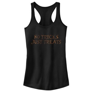 Juniors Womens CHIN UP Halloween Just Treats Racerback Tank Top - 1 of 4