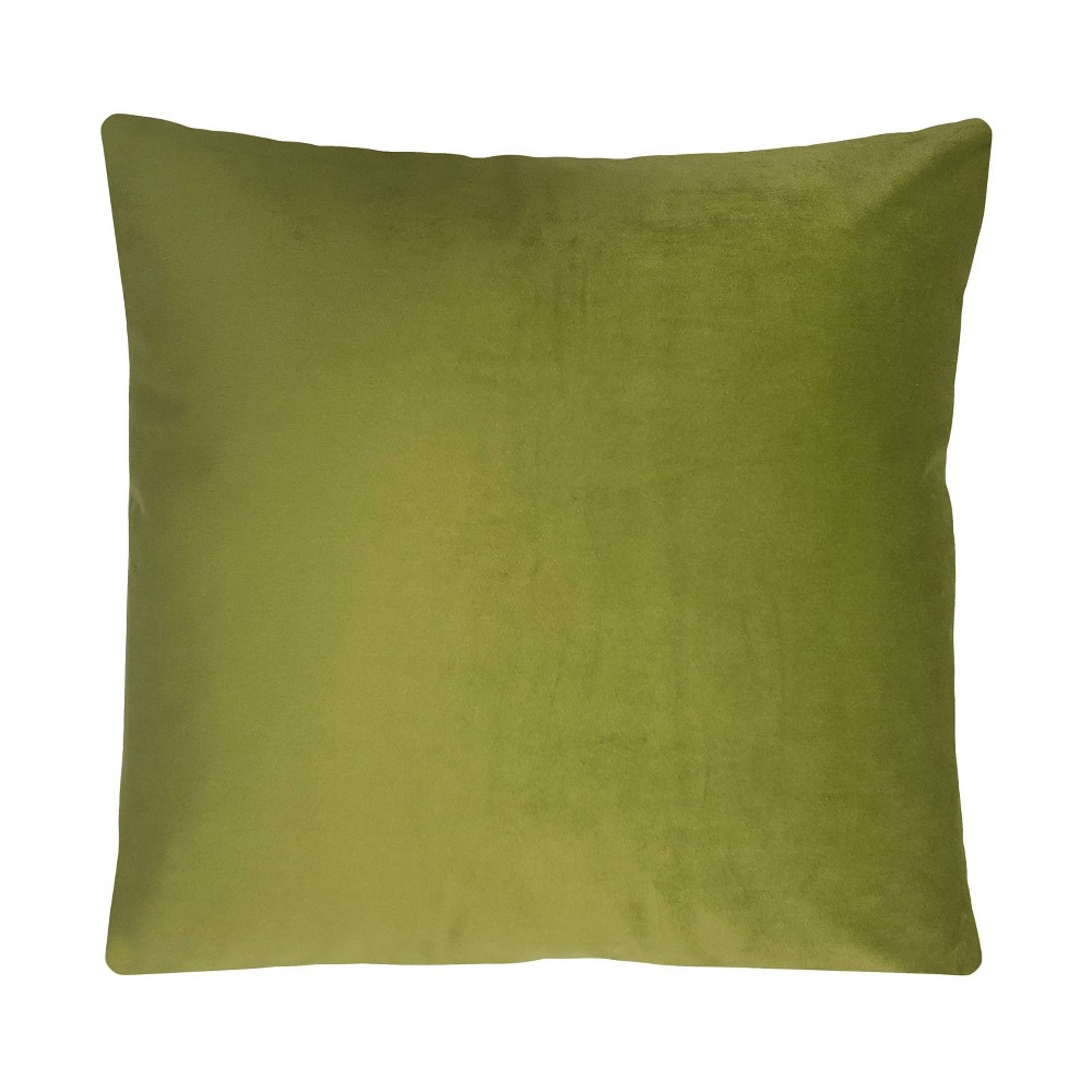 Photos - Pillow 17"x17" Luxe Velvet Square Throw  Green - Edie@Home