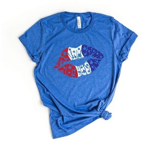 Simply Sage Market Women's Patriotic Lips  Short Sleeve Graphic Tee - 1 of 4