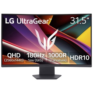Refurbished: LG Ultragear 32G60WA-B 32" QHD 180Hz Curved Gaming Monitor, Black - Manufacturer Refurbished - 1 of 4
