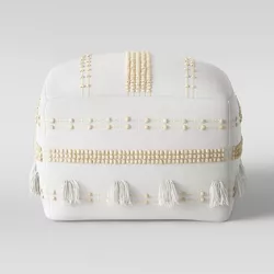 Lory Pouf Textured White - Opalhouse™
