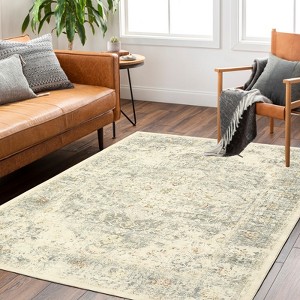 Area Rug, Vintage Rugs, Washable Rug, Distressed Rugs for Entryway, Non Slip Carpet, Foldable Low Pile Carpet, Indoor Door Mat, Kitchen Rug - 1 of 4