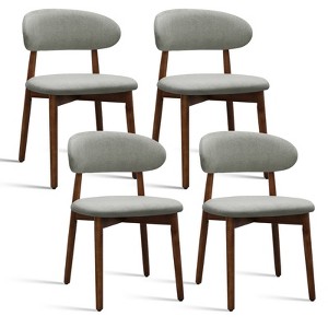 TOBILI Laurel Green Flannelette Upholstered Dining Chair with Walnut Solid Wood Legs,Armless Chair Set of 4 for Kitchen,Restaurant,Living - 1 of 4