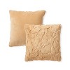 HGTV Triple Jacquard Carved Faux Fur Pillow Autumn Bliss Snowbound 22 x 22 inches - 3 of 4