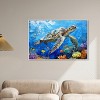 Art Remedy Turtle Swimming Colorful Coastal Wall Art Framed - 2 of 4