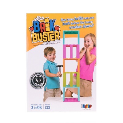 Strictly Briks Brik Buster, Construction Bricks and Toppling Tower Game, 133 Pieces, Fun for All Ages 3+