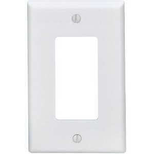 Leviton Mid-Way 1-Gang Smooth Plastic Rocker Decorator Wall Plate, White - 1 of 1