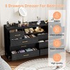 Modern 8 Drawers Wood Dressers for Bedroom,55" Wide Chest of Drawers,Wooden Dresser TV Stand with LED Lights Power Outlet,for Living Room,Hallway - 3 of 4
