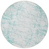Teal Blue And Ivory Abstract Washable Indoor Outdoor Area Rug - 4 of 4
