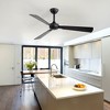 Airsurfer 52" Matte Black Propeller Ceiling Fan Without Light, Black Blades, 3-Blade, Remote Included - 4 of 4