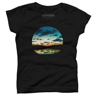 Girl's Design By Humans Summer Sunset By BobyBerto T-Shirt