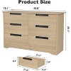 6-Drawer Double Dresser for Bedroom, Modern Gray Chest with Recessed Handles, Wooden Storage Organizer for Living Room, Nursery, Hallway, or Entryway - 2 of 4