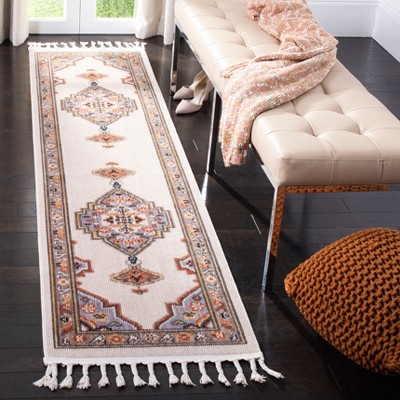 Orange Medallion Cotton Chenille Runner Rug