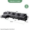 3-Seater Sectional Sofa with Footstool, Deep Corduroy Sofa, Double Cushions, Plush Back and Armrest Pillows, Comfortable Cloud Sofa for Living Room - 2 of 4