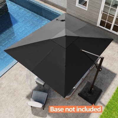 Pellebant 9x10.5FT Cantilever Umbrella Outdoor 360 Degree Rotation Offset Umbrella 6 Heights Adjustable Cantilever Patio Umbrella