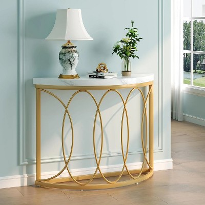 Hommoo 43.3 Inch Half Moon Console Table