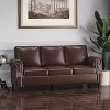 Christopher Knight Home Dowd 3 Seater Faux Leather Sofa with Nailhead Trim - image 2 of 4